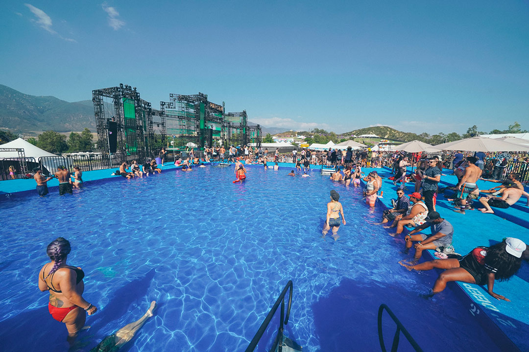 A view of the stage from the VIP pool