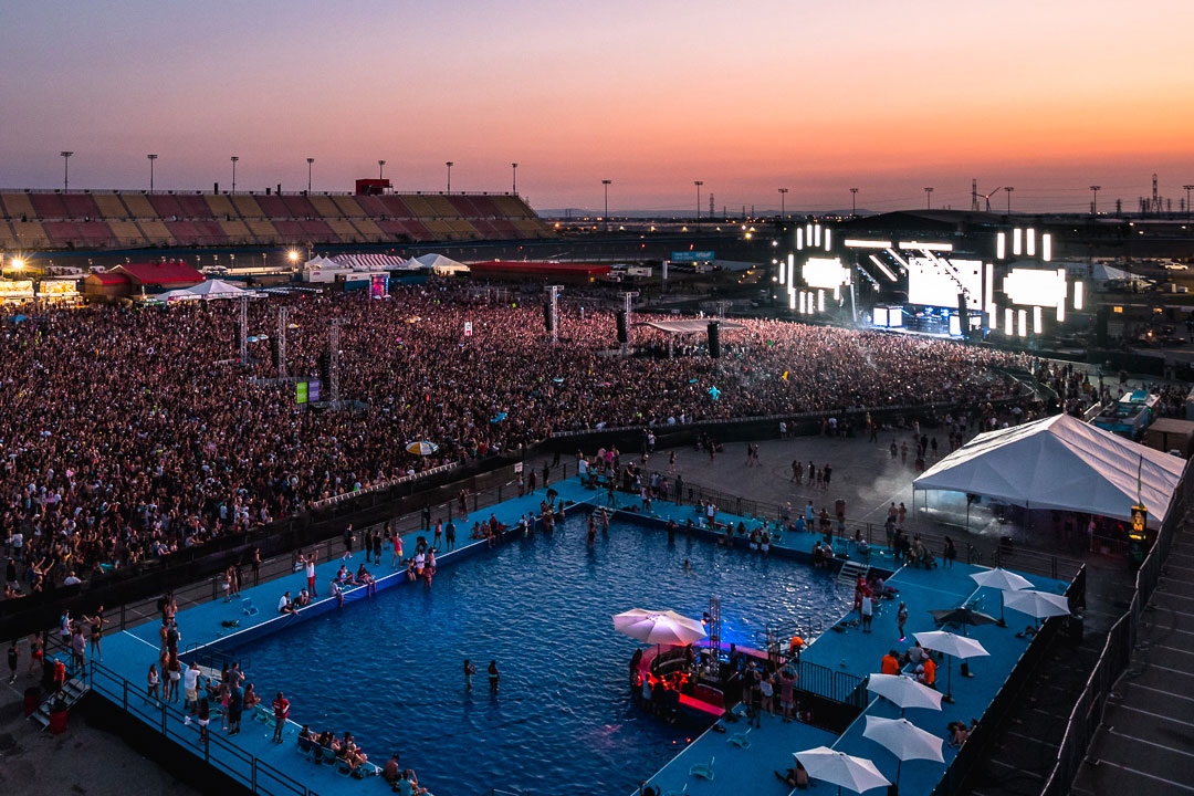 The VIP pool at sunset