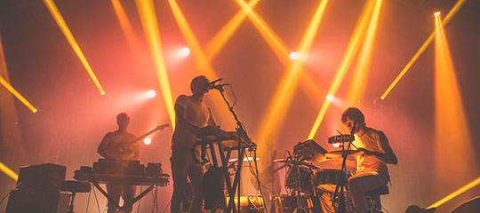Orange lights onstage