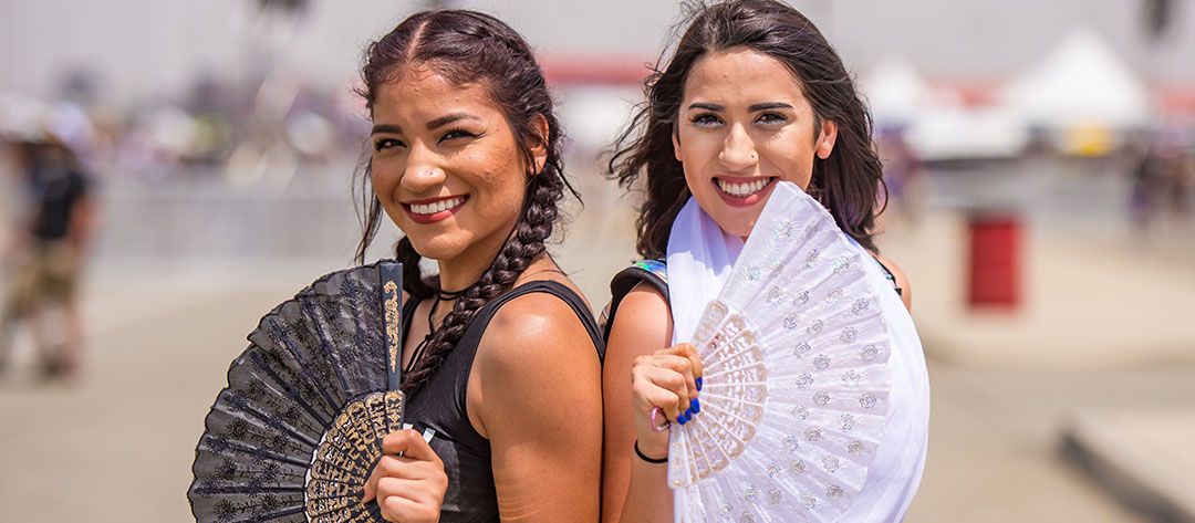 Girls cooling off at Hard Summer