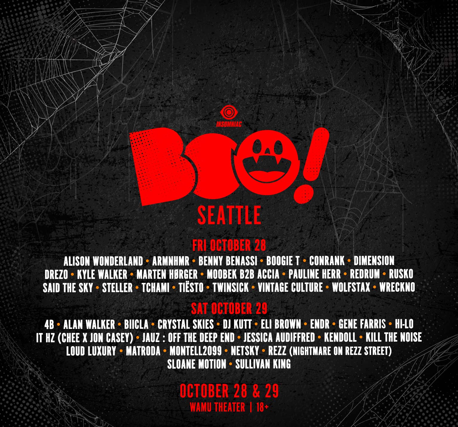 BOO! Seattle October 28 + 29, 2022 WAMU Theater