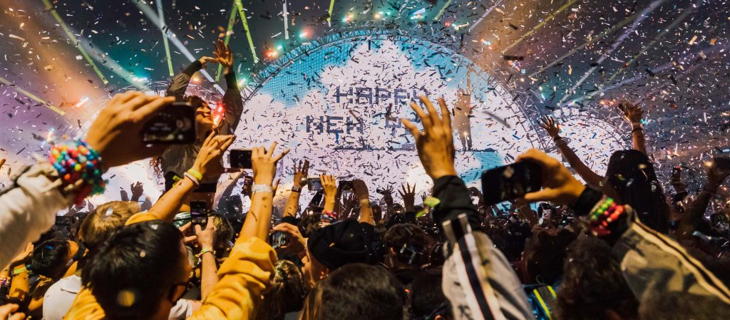 Crowd in front of stage